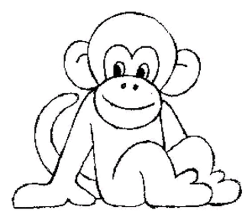 cute baby monkey coloring pages - Printable Kids Colouring Pages
