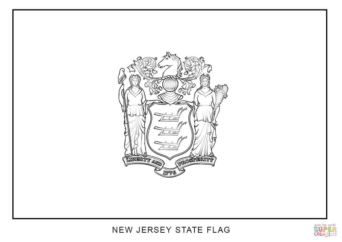 New Jersey flag coloring page
