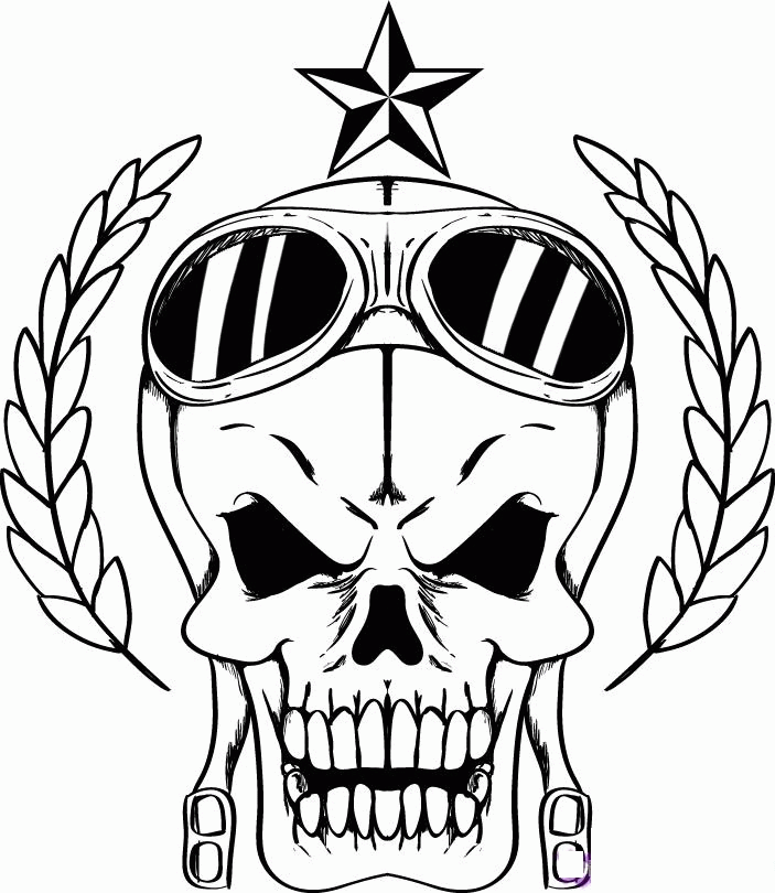 Skull Coloring Sheet - Coloring Pages for Kids and for Adults
