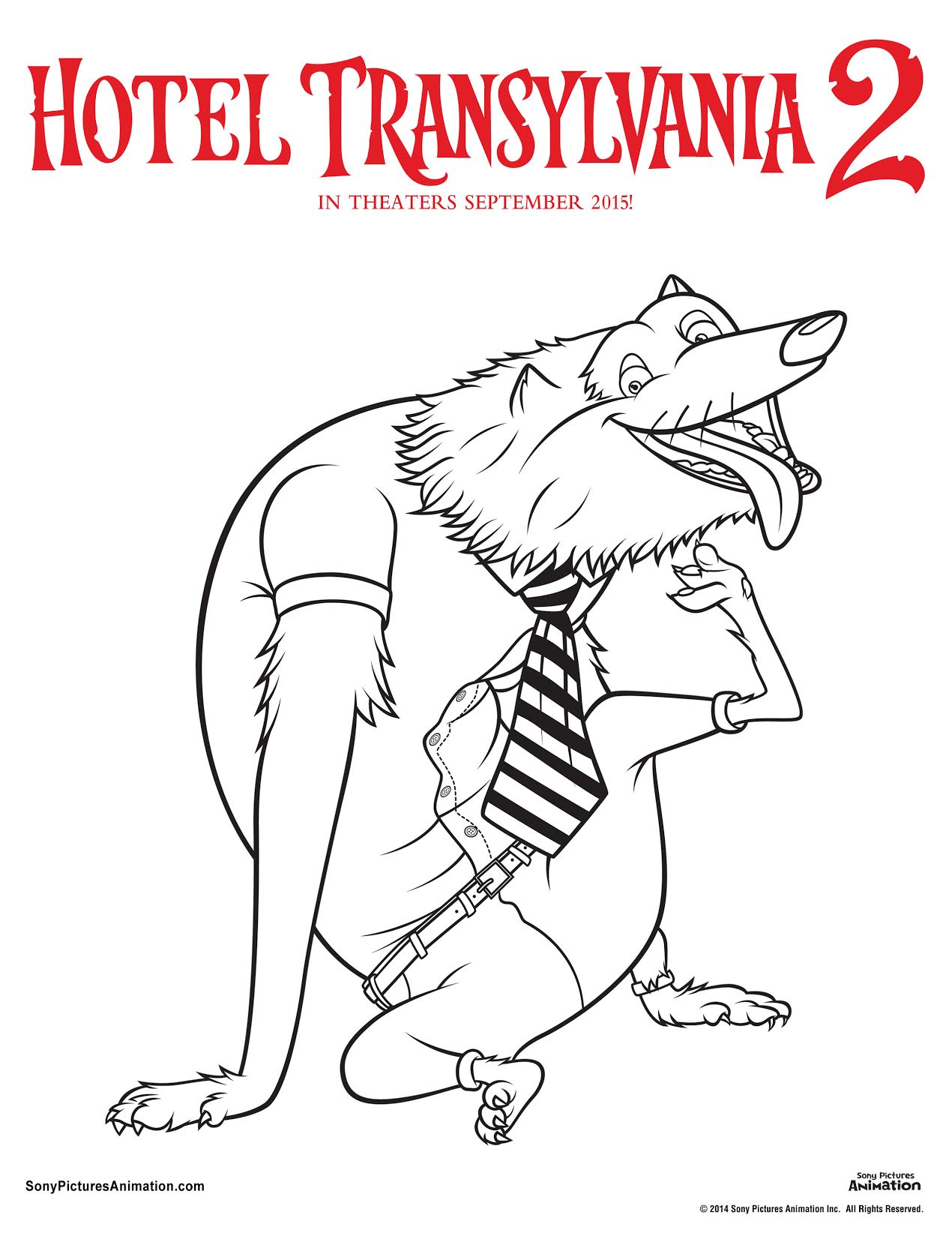 Hotel Transylvania 2 Masks and Coloring Pages