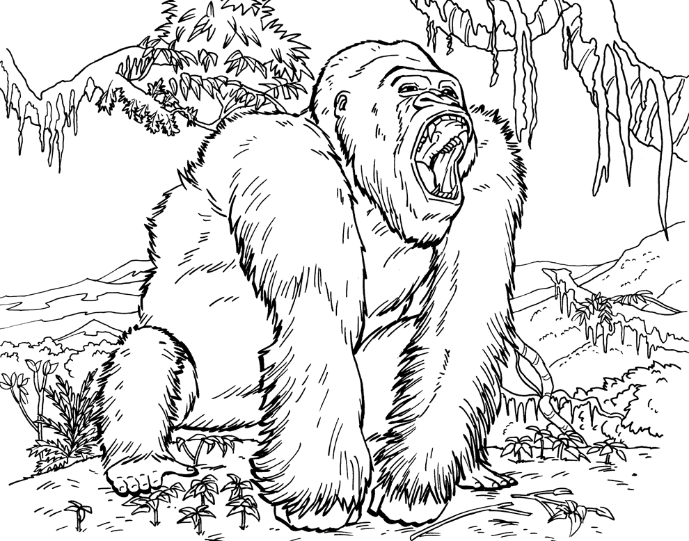 Gorilla Coloring Page Gorilla Free Printable Coloring Pages ...