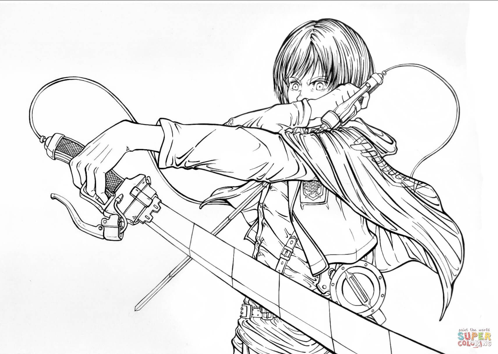 Coloring Pages : Awesome Attack On Titan Coloring Pages Pin ...