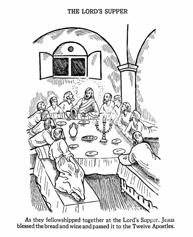 lent last Supper Colouring Pages