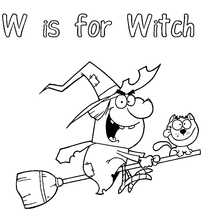 Halloween Witch Coloring Pages for Kids