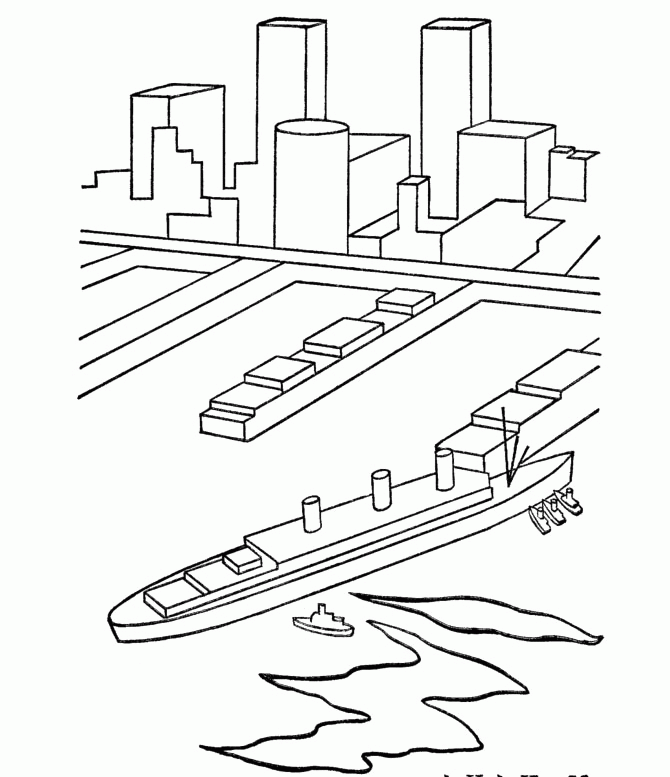 Cruise Ship Great Coloring Page |Transportation coloring pages 