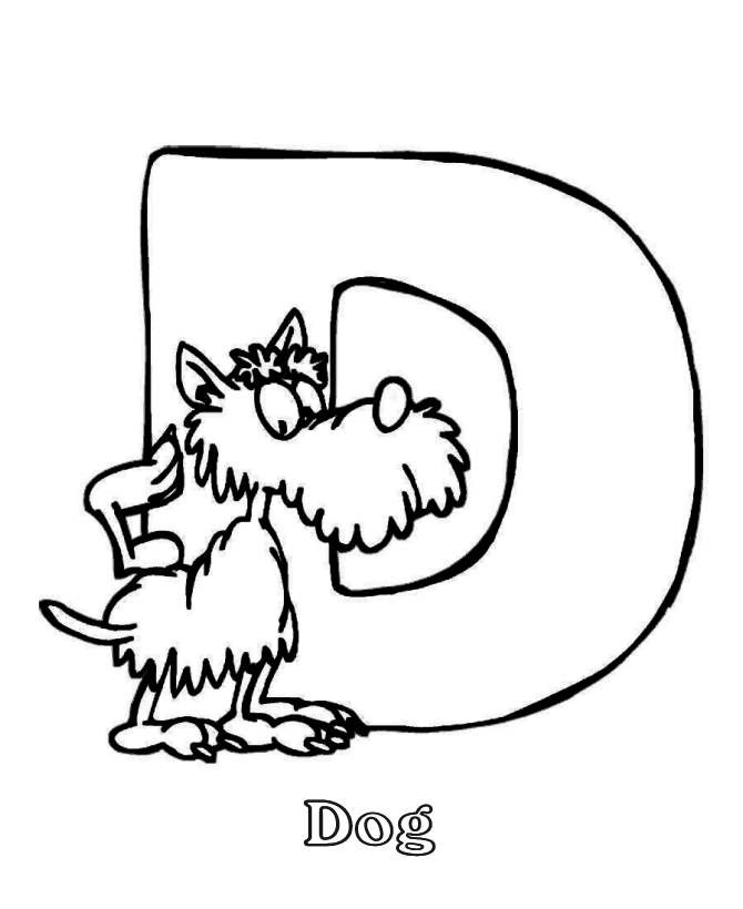 cartoon letter d Colouring Pages