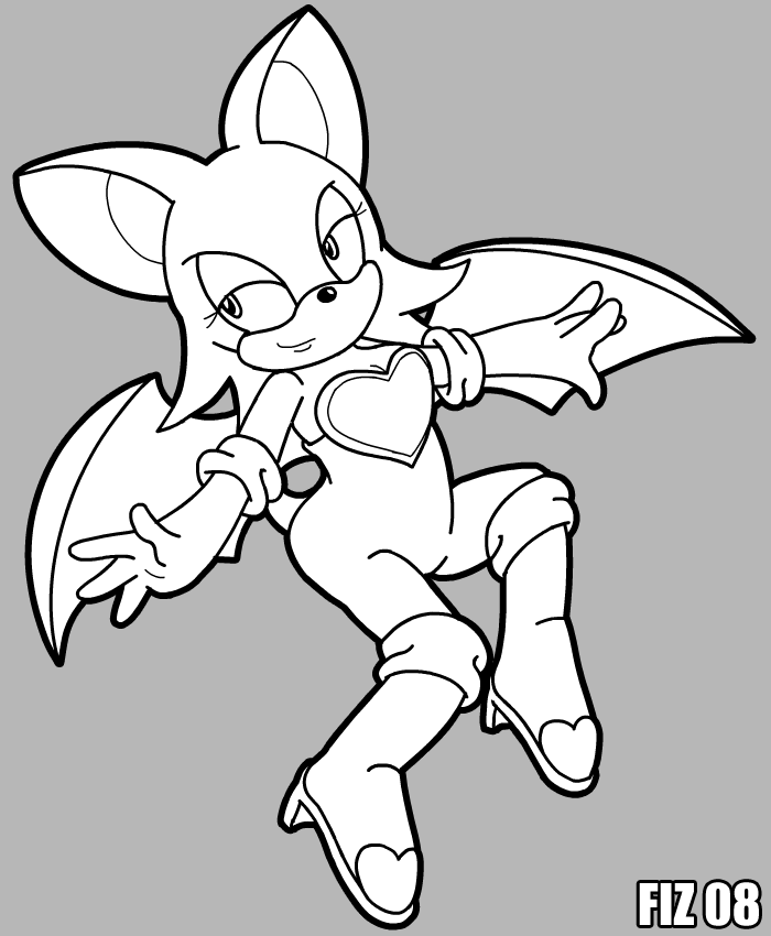Rouge the Bat Coloring Page by FizTheAncient on deviantART