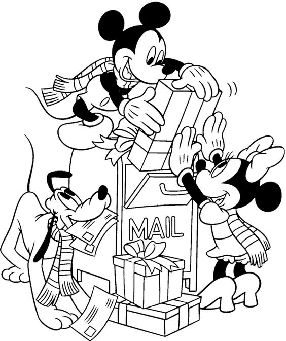Disney Christmas Mailing Presents Coloring Pages .gif: Free Disney 