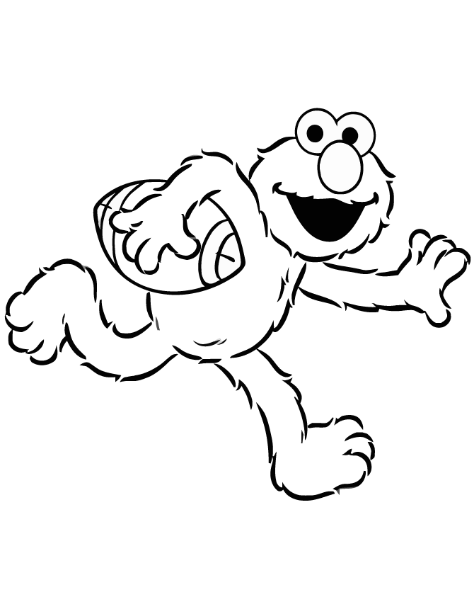 Elmo Plays Football Coloring Page | Free Printable Coloring Pages