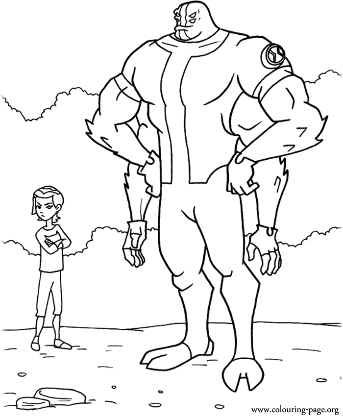Ben 10 - Gwen Tennyson and Four Arms coloring page