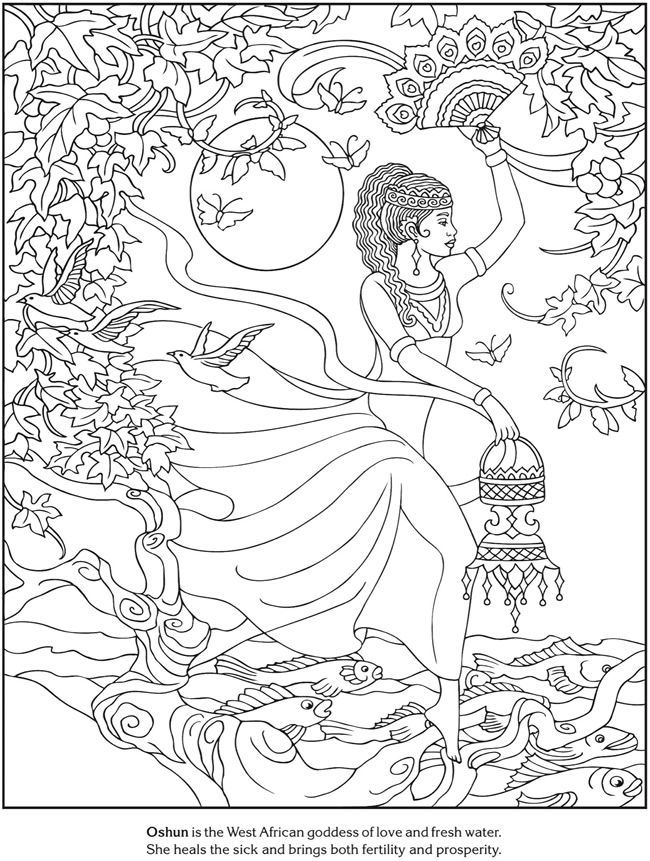 goddess coloring page 4 | Pagan - Kids