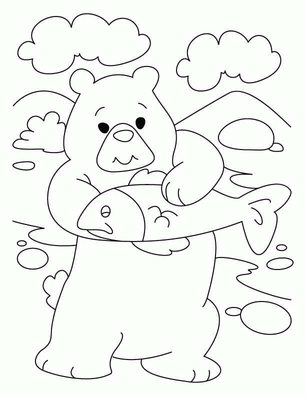 Bear introspects, dear pisces coloring pages | Download Free Bear 