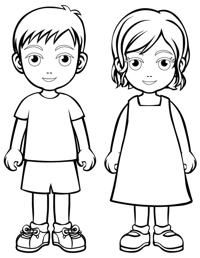 Childprintable Boy And Girl Coloring Pages For Toddlers