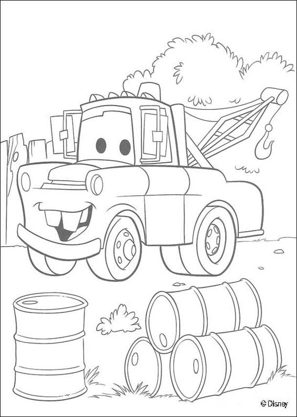 Mater And Doc Hudson In The Piston Cup Coloring Page Car Pictures