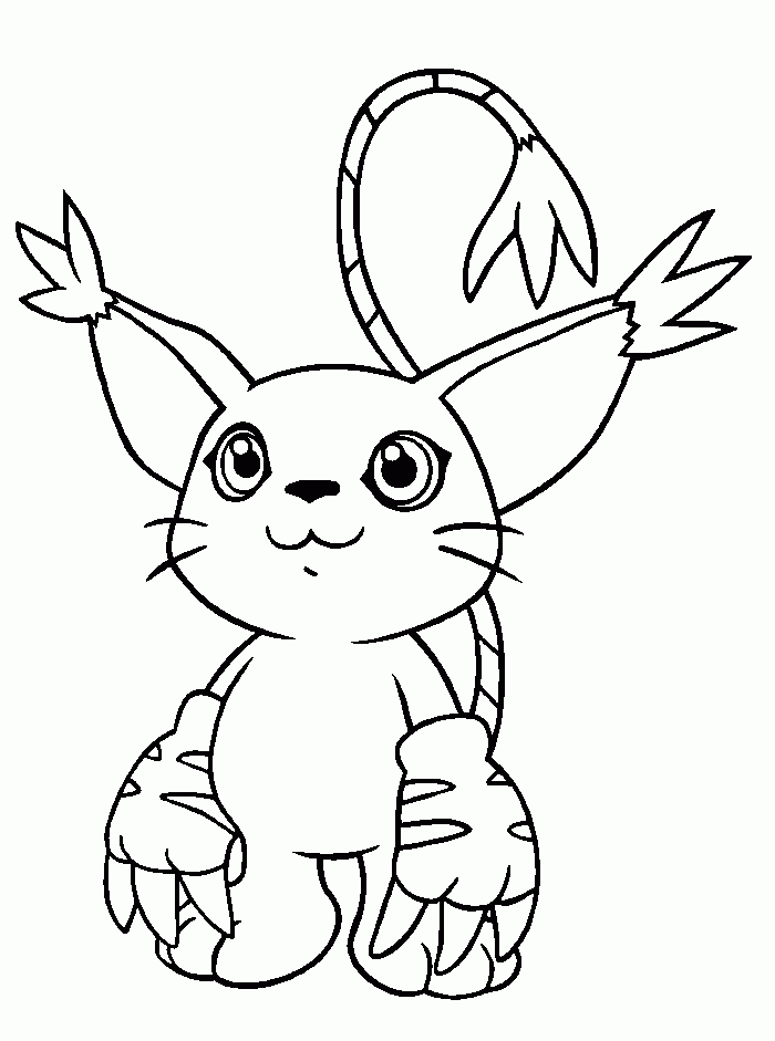 Gatomon Digimon Coloring Pages - Digimon Cartoon Coloring Pages 