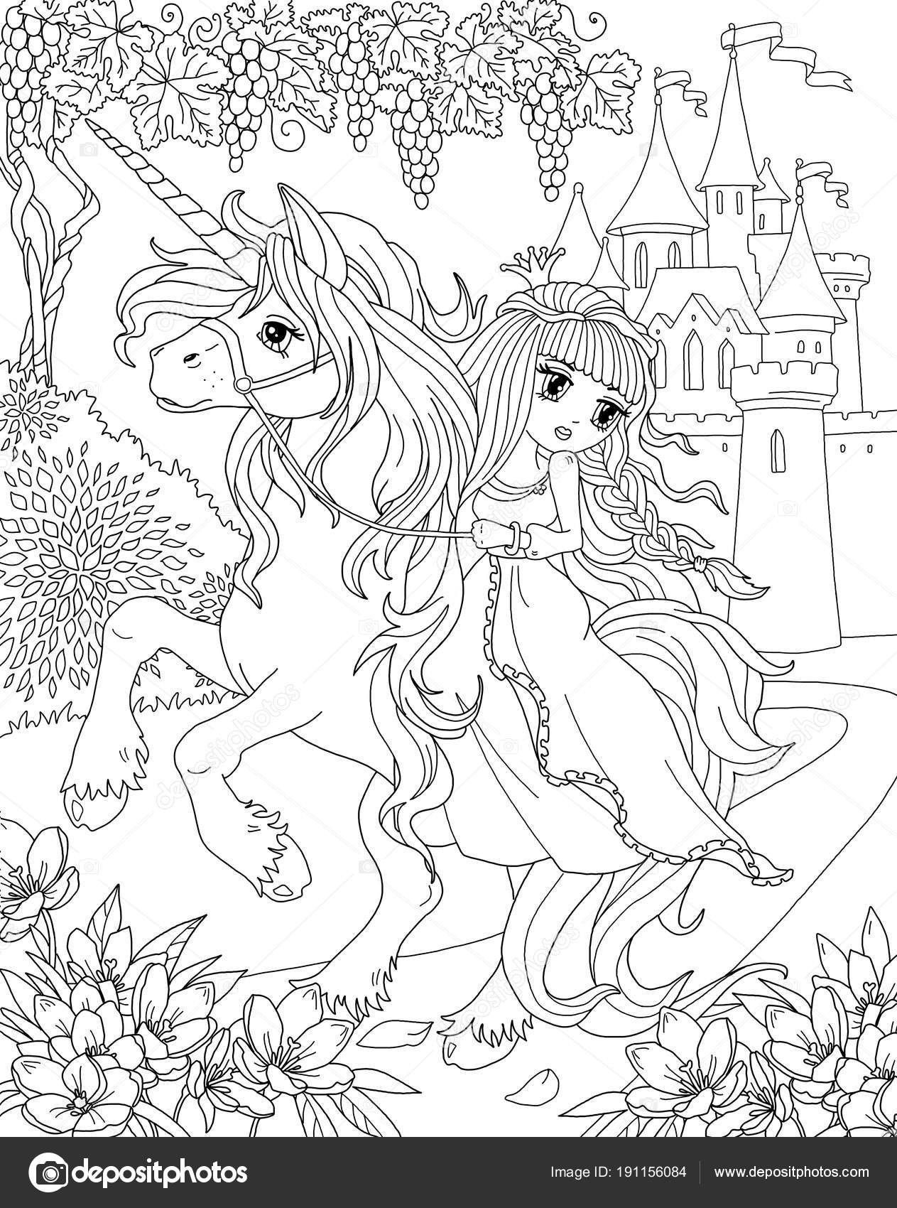 Princess Unicorn Coloring Page - youngandtae.com | Unicorn coloring pages, Princess  coloring pages, Princess coloring
