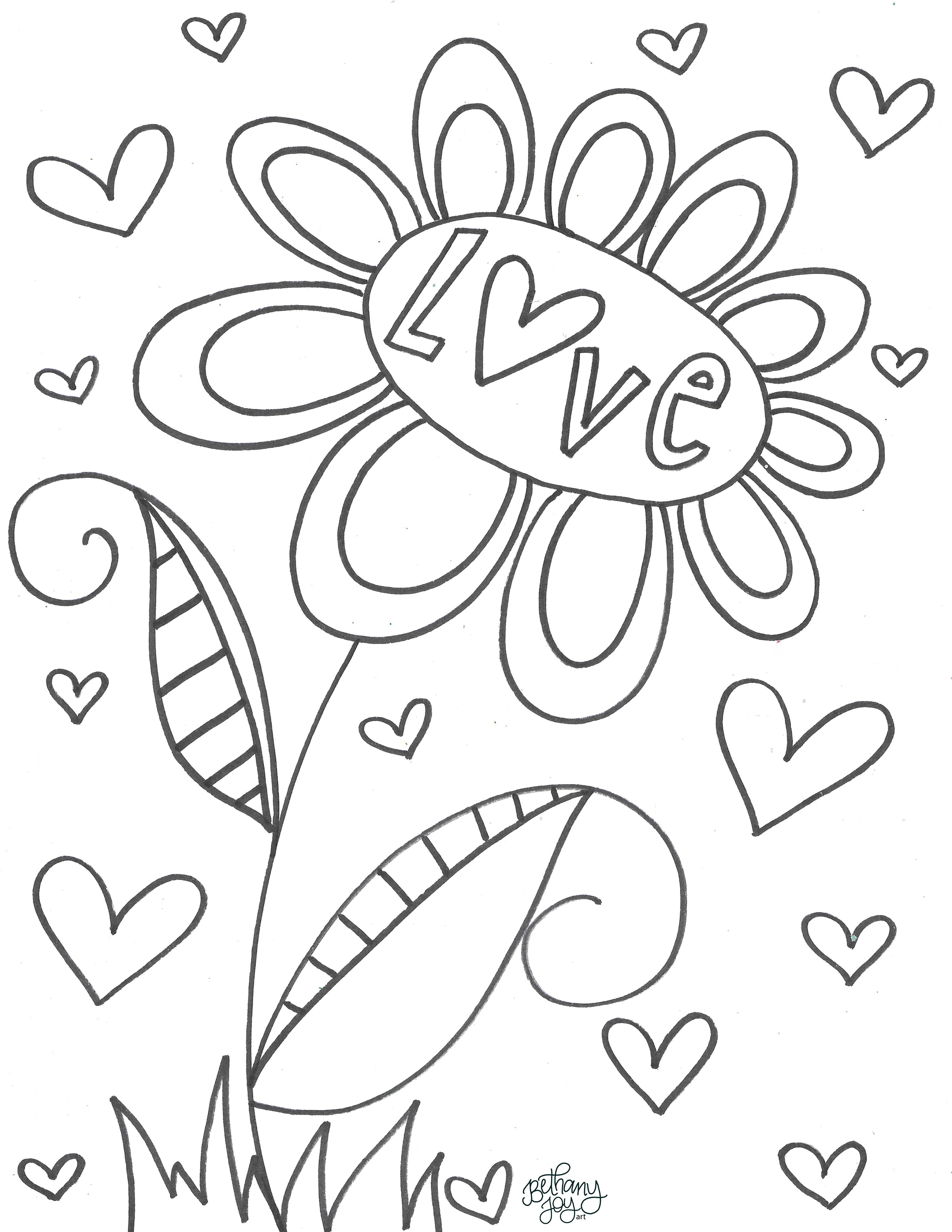 Fun Floral Coloring Pages! – Bethany Joy Art