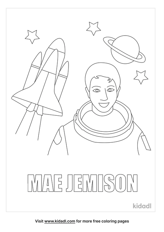 Coloring Of Mae Jemison Coloring Page | Free Famous Coloring Page | Kidadl