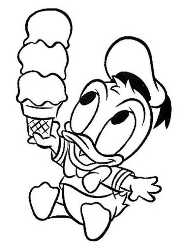 Baby donald duck ice cream disney coloring pages - Baby Coloring ...