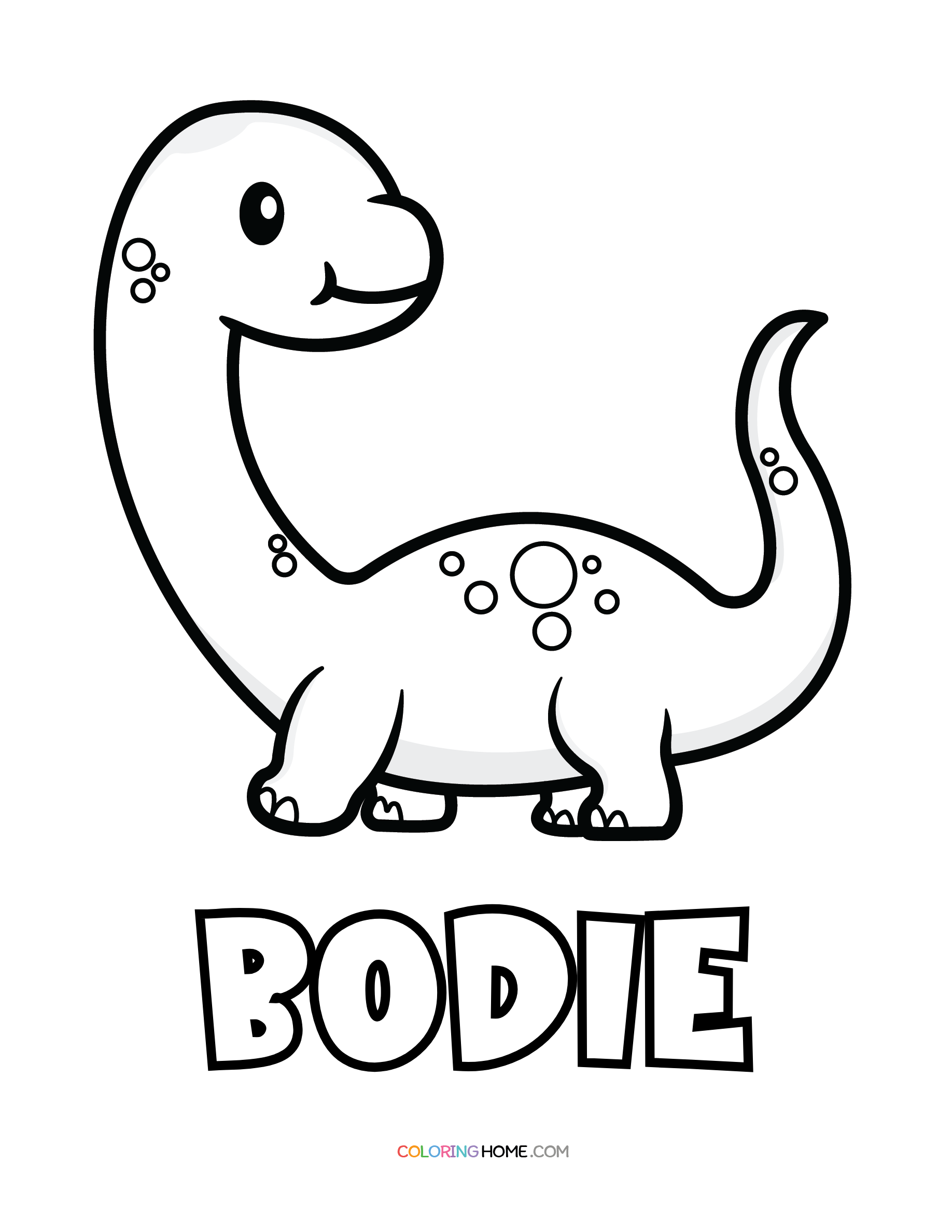 Bodie dinosaur coloring page