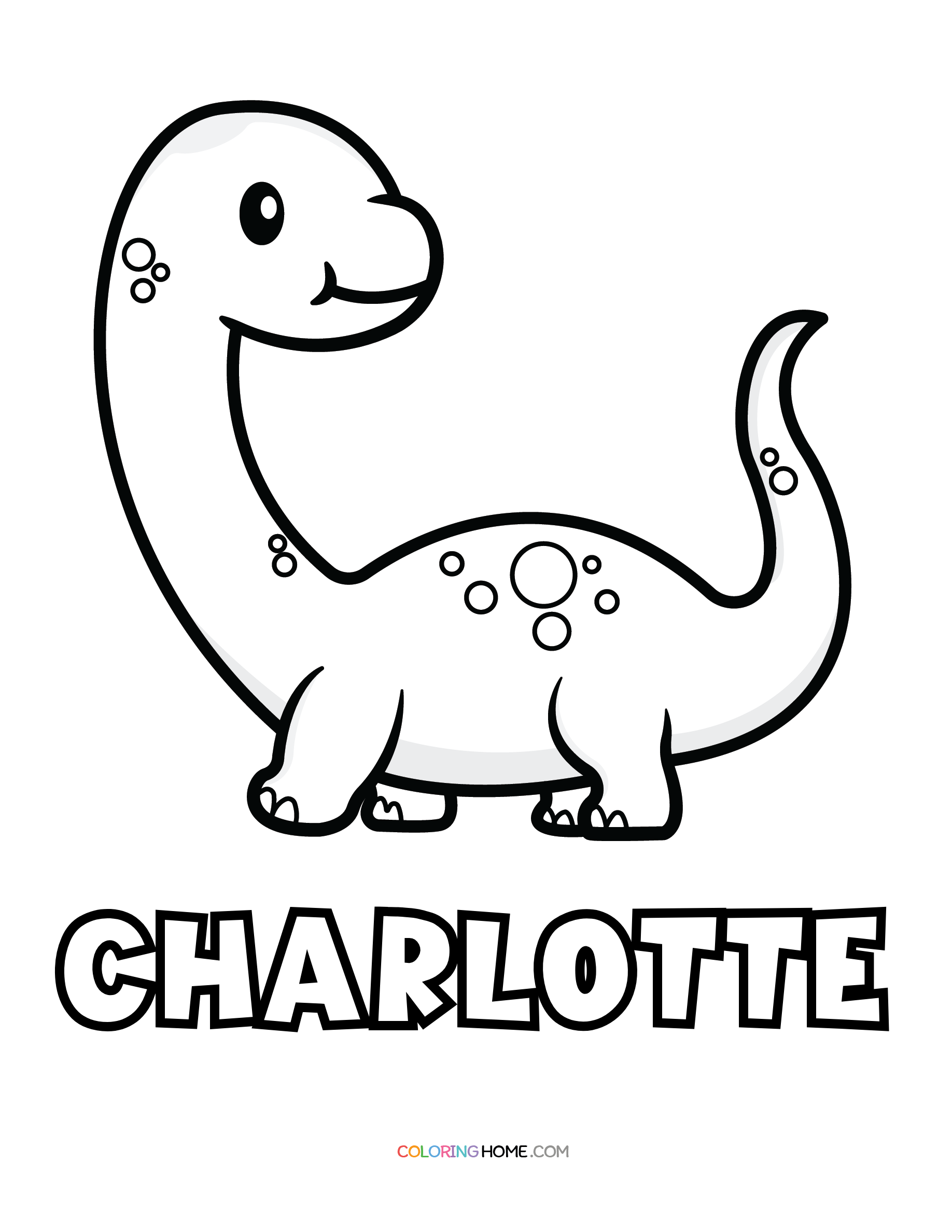 Charlotte dinosaur coloring page