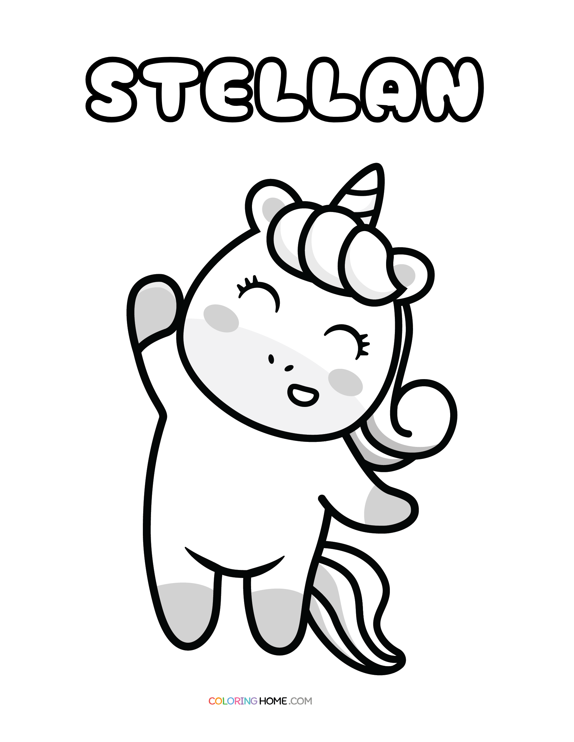 Stellan unicorn coloring page