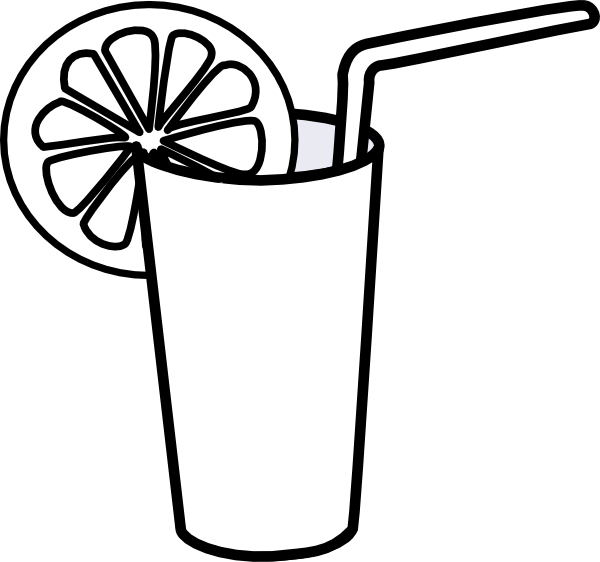 juice black and white - Clip Art Library