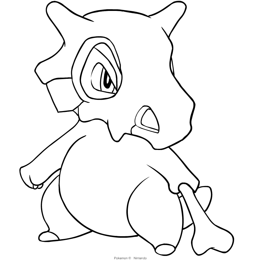 Cubone from Pokemon coloring page