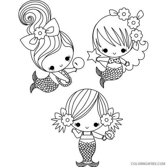 baby mermaid coloring pages for kids Coloring4free - Coloring4Free.com