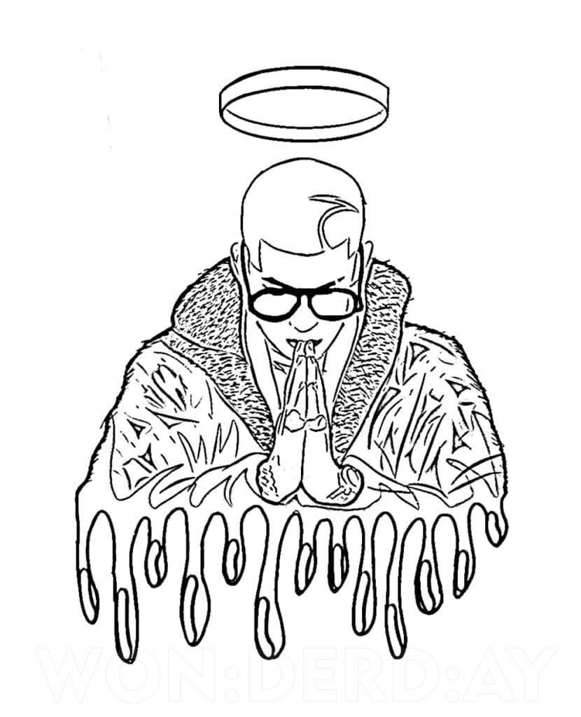 Bad Bunny Angel Coloring Page - Free Printable Coloring Pages for Kids