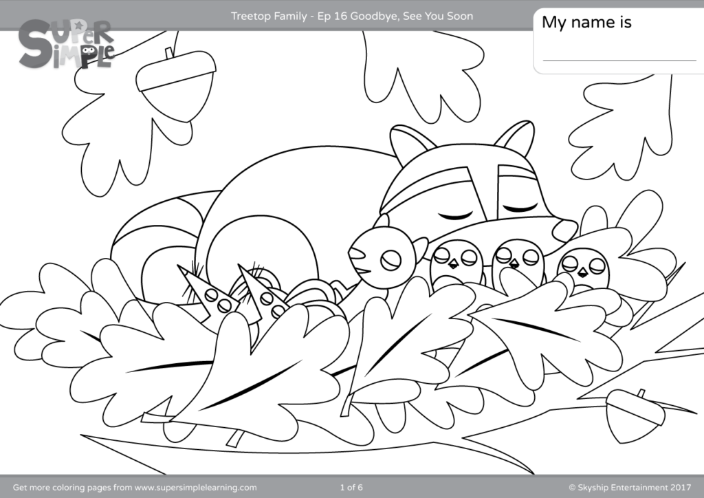 Treetop Family Coloring Pages - Episode 16 - Super Simple