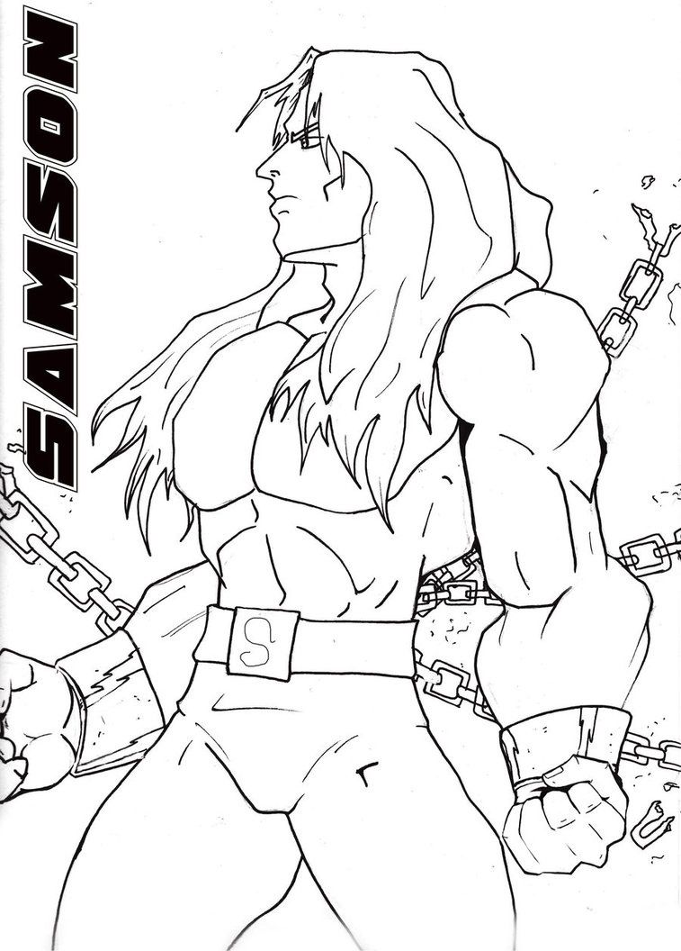 Samson Sunday School Coloring Page Samson Coloring Page Samson And ...