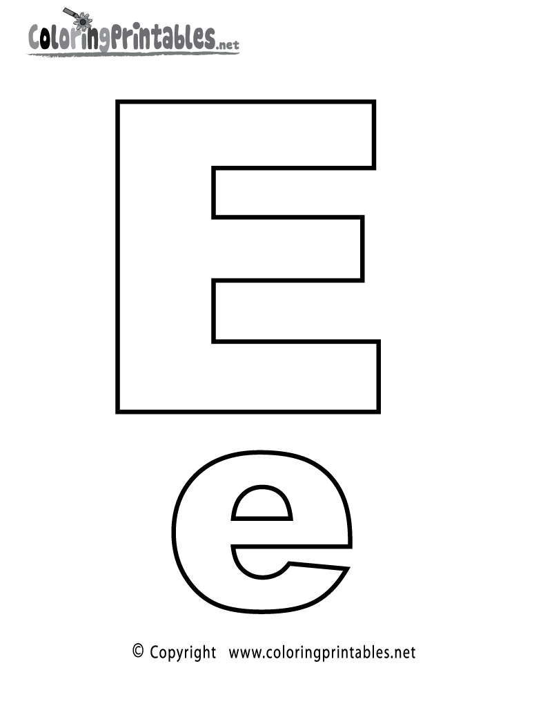 Alphabet Letter E Coloring Page - A Free English Coloring Printable