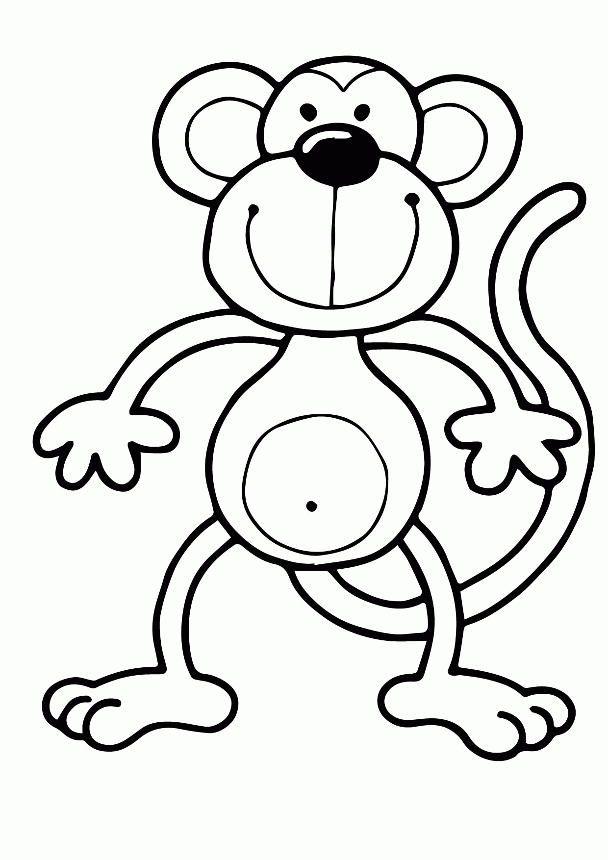 Kids Monkey Coloring Page | Wecoloringpage