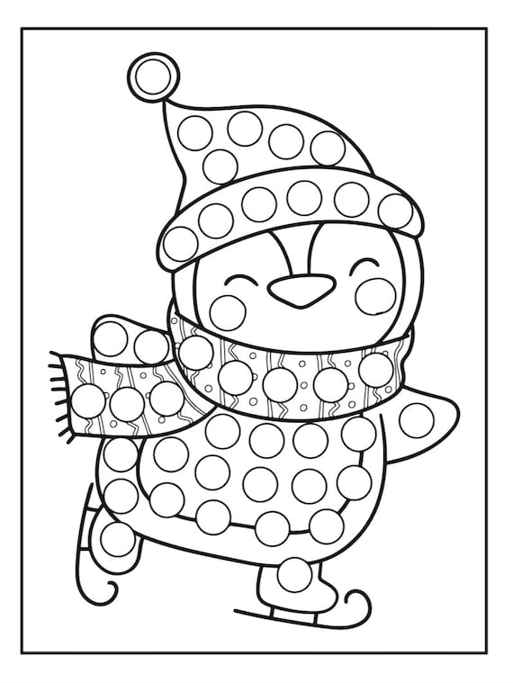 Penguin Dot Marker Christmas Activity Pages Digital Print - Etsy