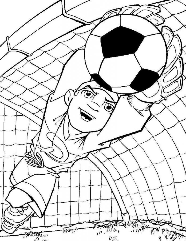 Goalkeeper coloring book to print and online