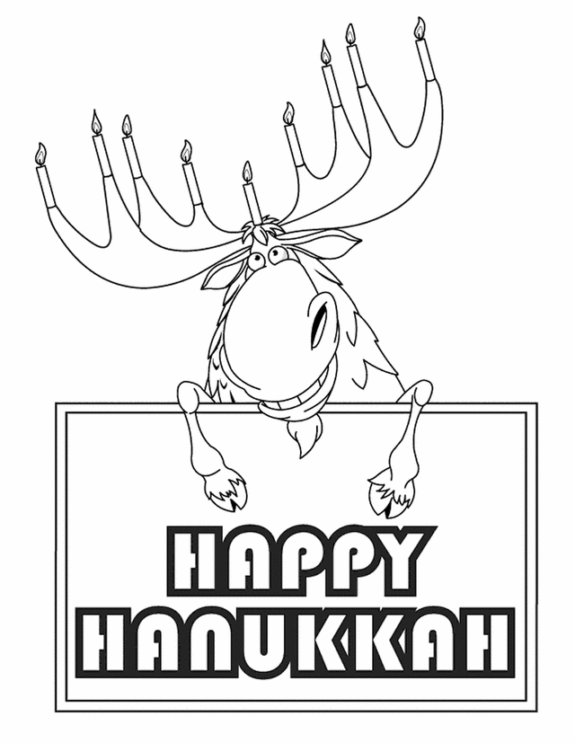 Happy Hanukkah - Free Printable Coloring Pages
