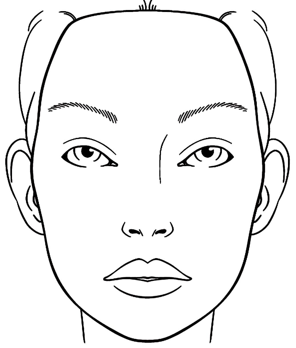 Makeup Face Coloring Page - Free Printable Coloring Pages for Kids