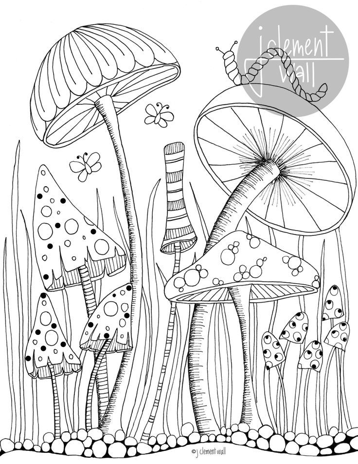 Wild Mushrooms coloring page | Enchanted forest coloring book, Coloring  pages, Mandala coloring pages