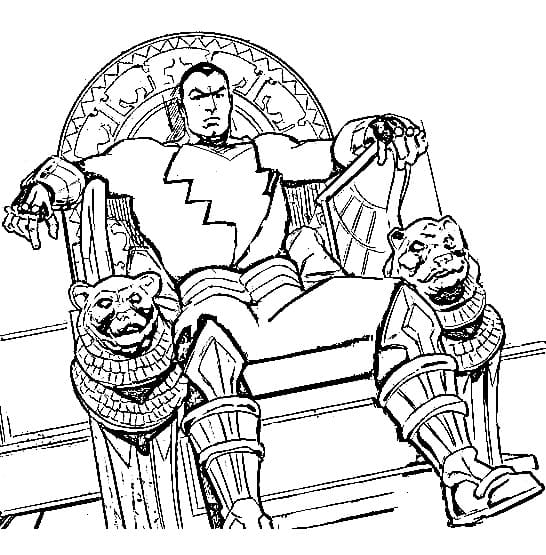 Black Adam On The Throne Coloring Page - Free Printable Coloring Pages for  Kids