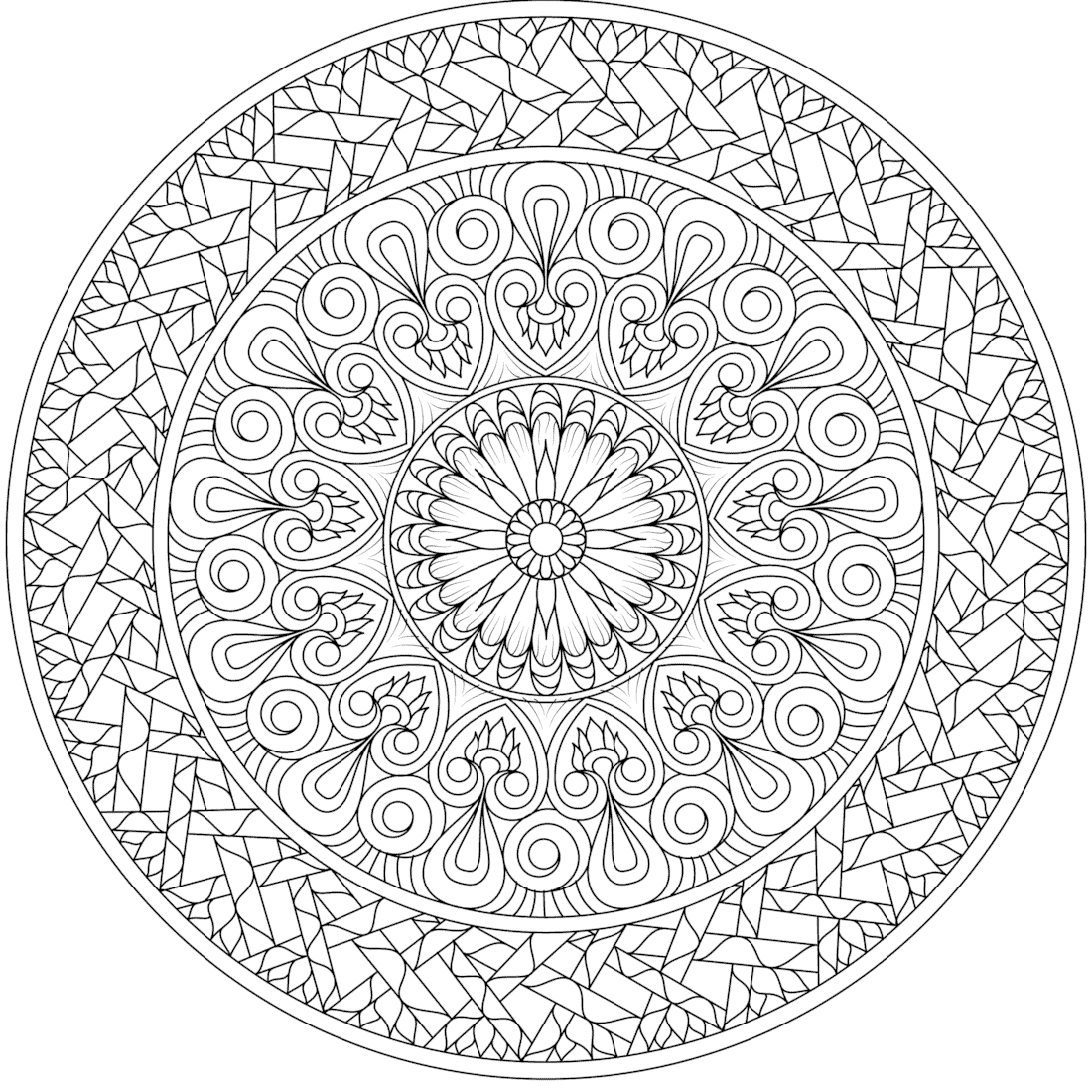 Sunlit Dream Coloring Page - Monday Mandala