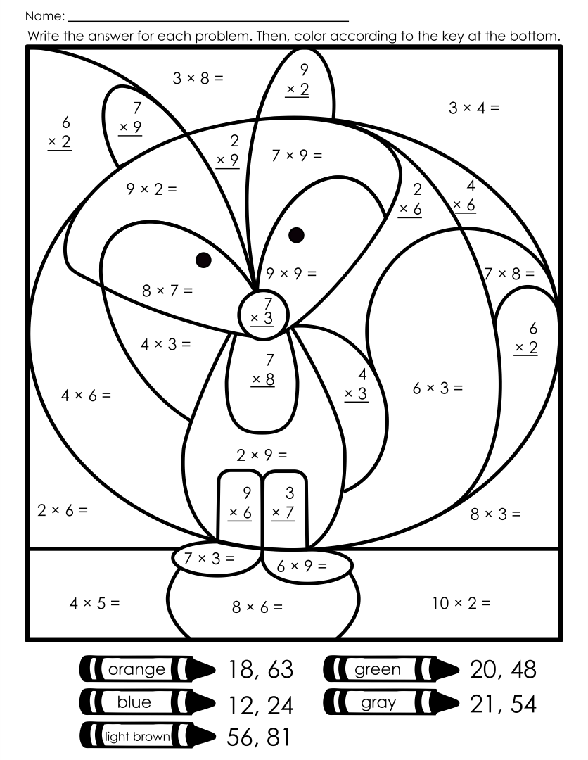 10 Best Free Printable Multiplication Coloring Worksheets - printablee.com