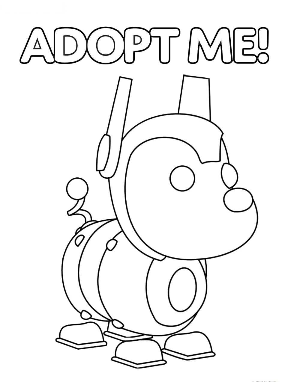The mechanical dog named Robo Dog from Adopt me Coloring Pages - Adopt me Coloring  Pages - Coloring Pages For Kids And Adults