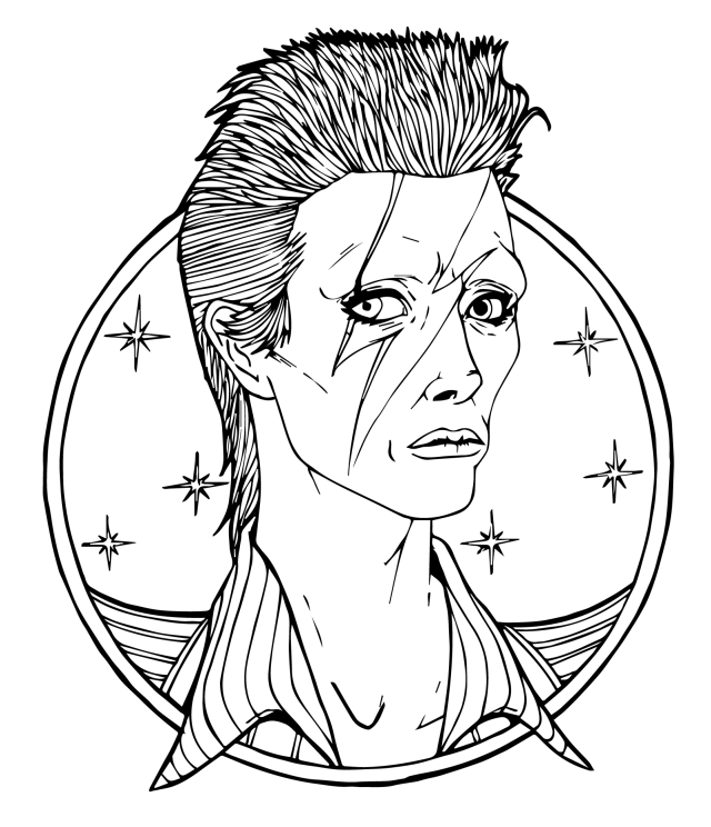 Drawing David Bowie #122063 (Celebrities) – Printable coloring pages