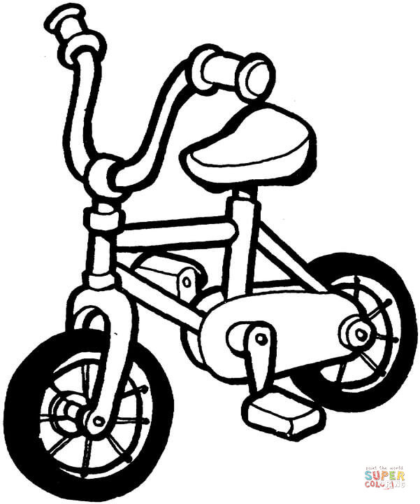 Kid's Bike coloring page | Free Printable Coloring Pages