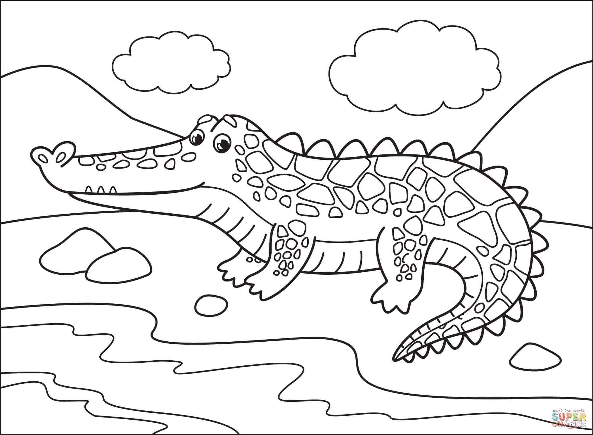 Alligator coloring page | Free Printable Coloring Pages