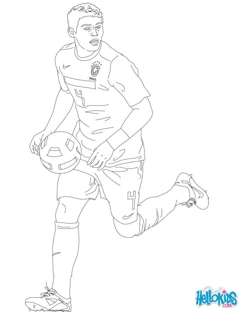 SOCCER PLAYERS coloring pages - Tiago Silva | Sports coloring pages, Coloring  pages, School art projects