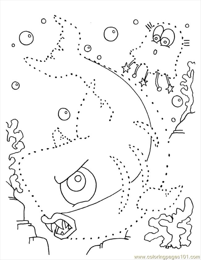 Shark Dots Coloring Page - Free Shark Coloring Pages ...