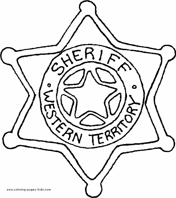 Free Sheriff Star Coloring Page, Download Free Clip Art ...