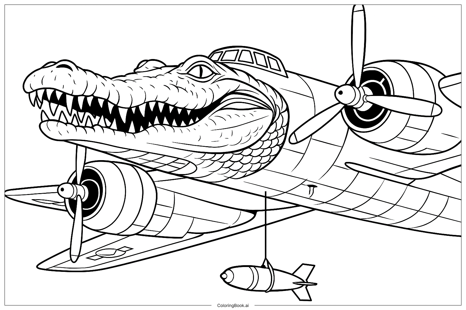 Tralalero Tralala Flying Coloring Page (Free PDF&PNG Printable)
